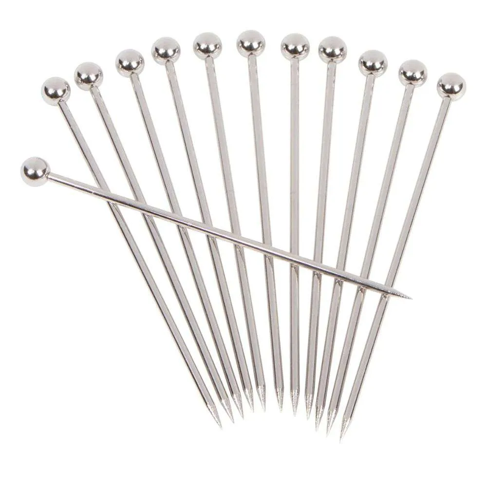 A Bar Above Stainless Steel 4" Cocktail Picks (Set of 12)