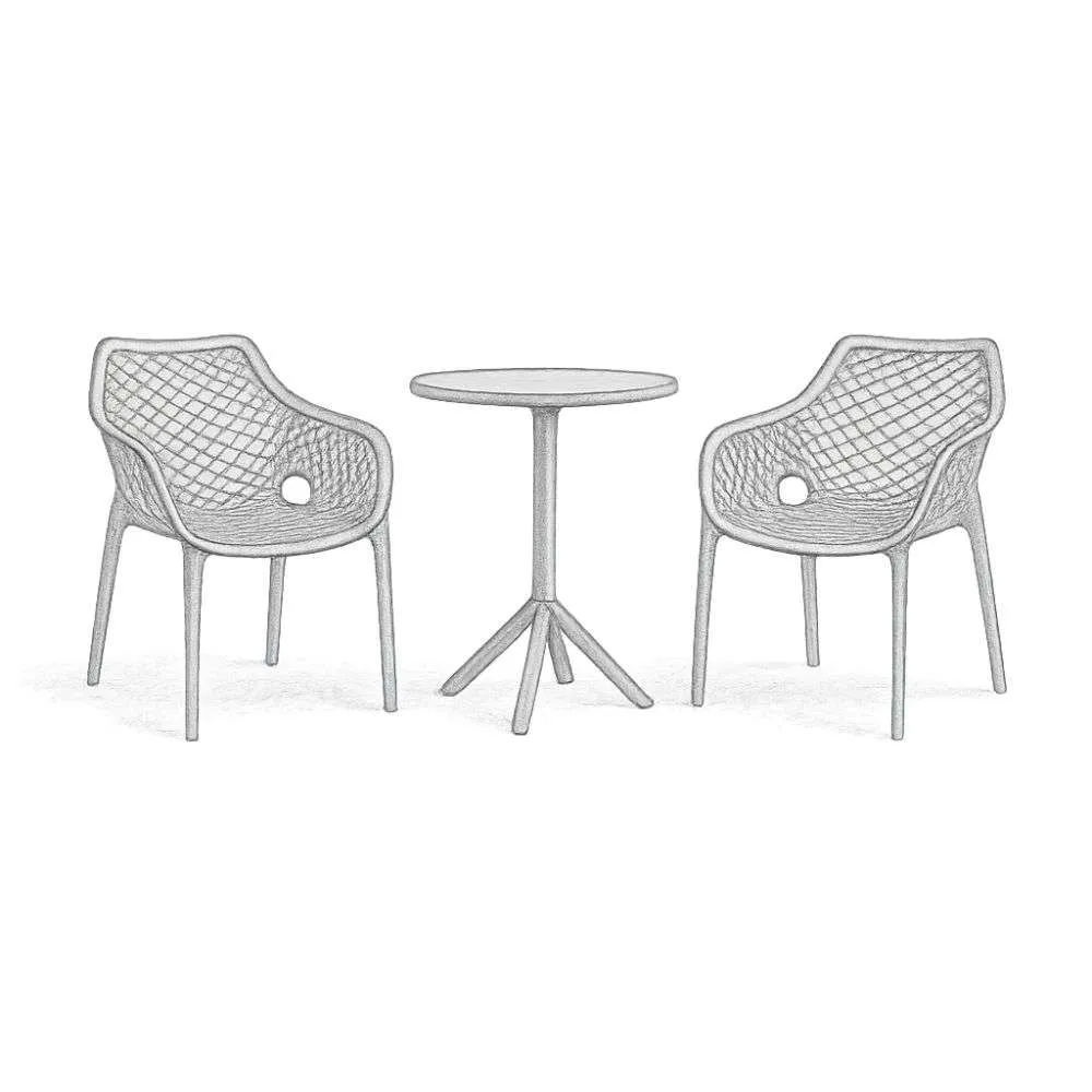 AllModern Farrah 23.6'' Round 2 Person Bistro Set