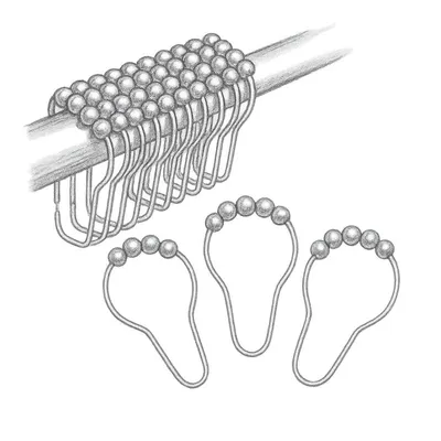 Amazer Shower Curtain Hooks (Set of 12 pieces)