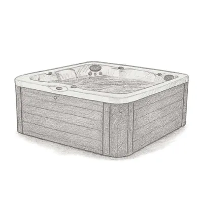 AquaLife Spas Jet Hot Tub with Ozone Waterfall and Spectra LED