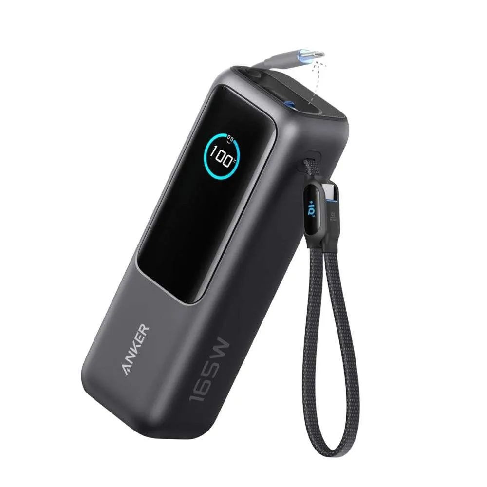 Anker Laptop Power Bank (25K, 165W, Built-In and Retractable Cables)