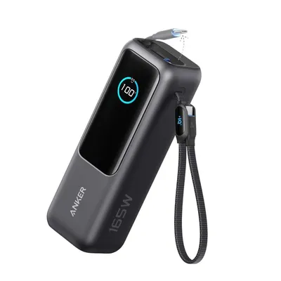 Anker Laptop Power Bank (25K, 165W, Built-In and Retractable Cables)