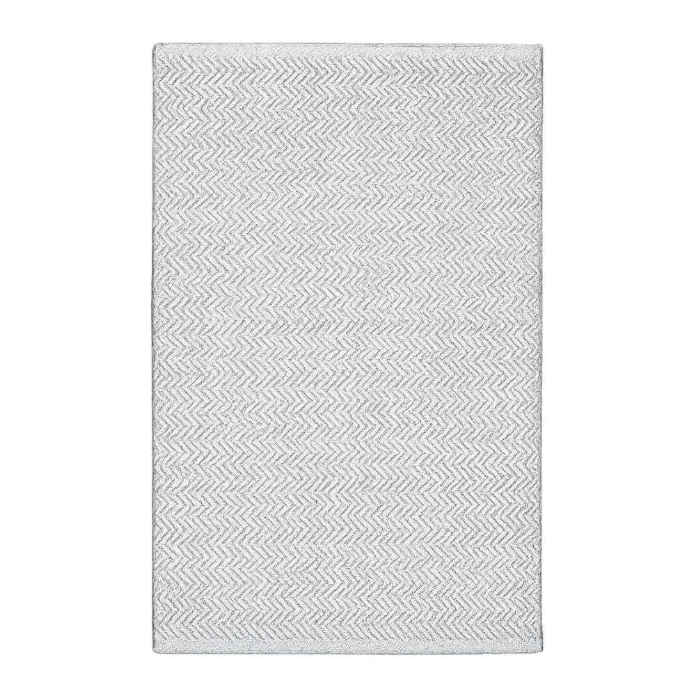 Annie Selke Herringbone Linen/White Handwoven Indoor/Outdoor Rug (2'6" x 8')