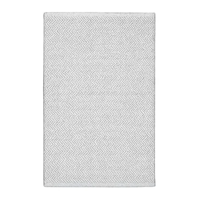 Annie Selke Herringbone Linen/White Handwoven Indoor/Outdoor Rug (2'6" x 8')