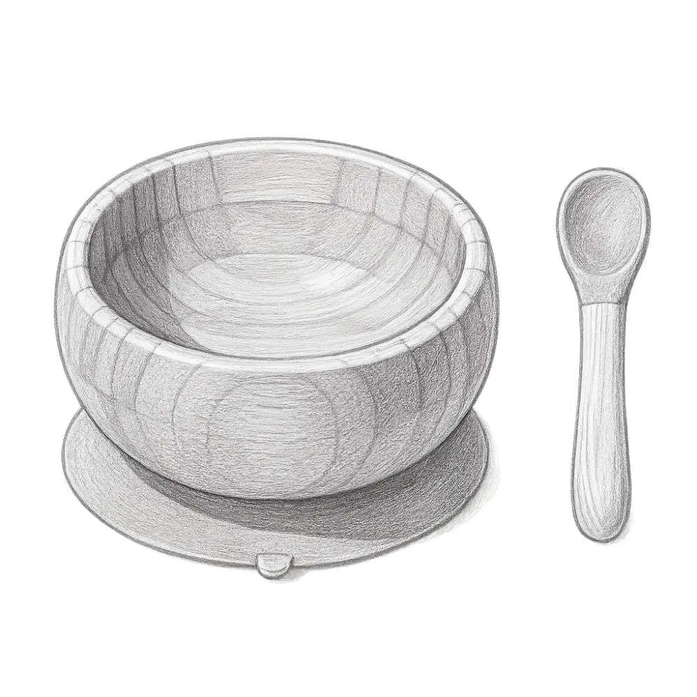 Avanchy Bamboo Baby Bowls - BLW Removeable Suction Infant Feeding Bowl + Spoon Set