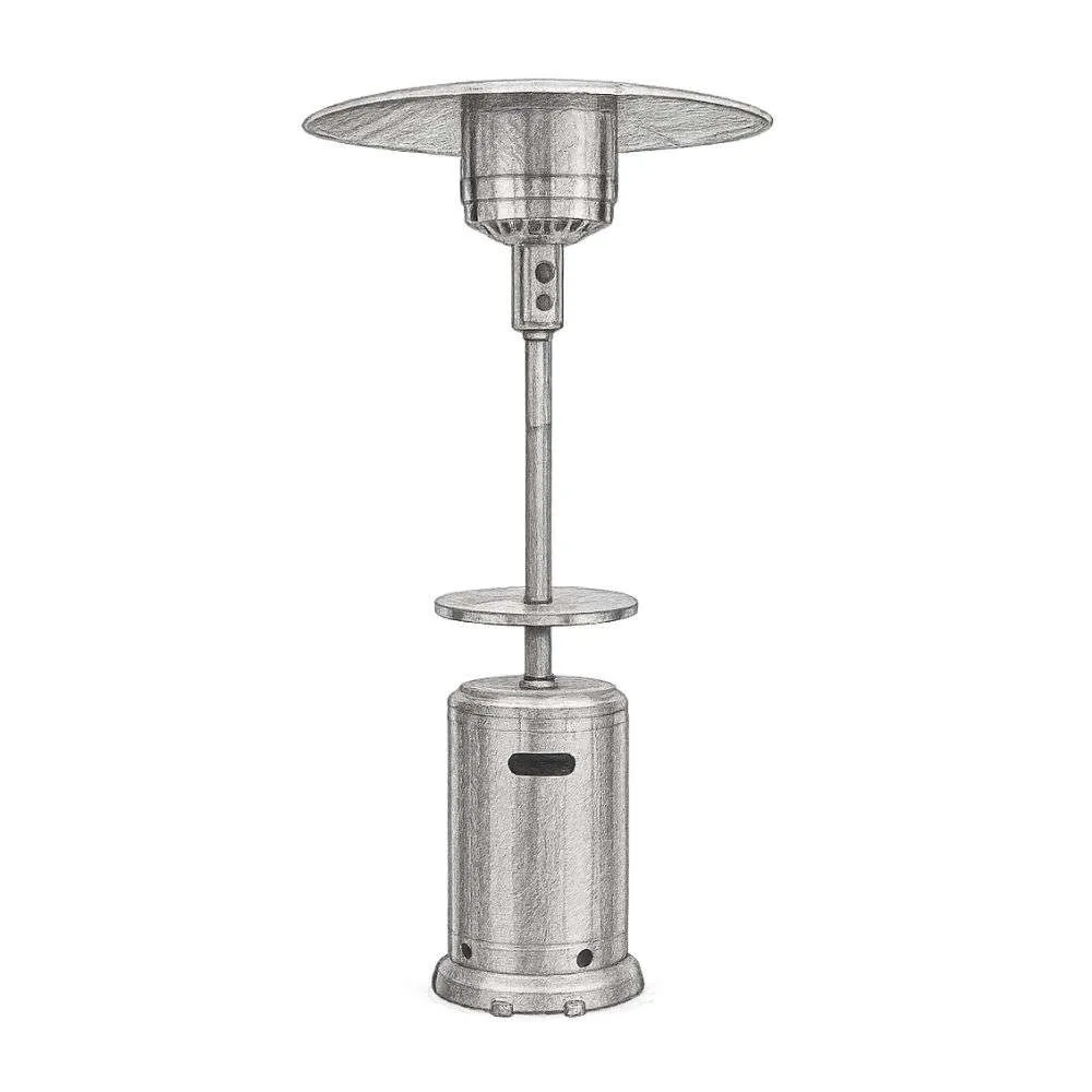 AZ Patio Heaters Outdoor Patio Heater with Table Stainless Steel (48,000 BTU)