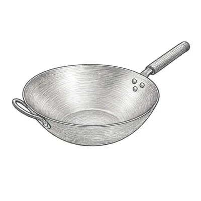 Babish Carbon Steel Flat Bottom Wok and Stir Fry Pan