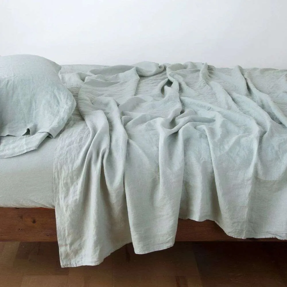Bella Notte Linen Flat Sheet (Queen Size)