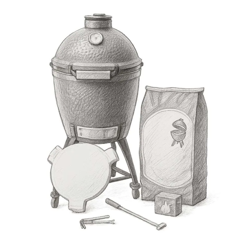 Big Green Egg Large in an intEGGrated Nest+Handler Package