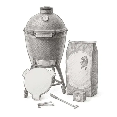 Big Green Egg Large in an intEGGrated Nest+Handler Package