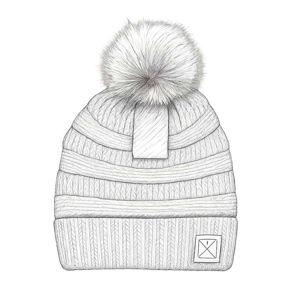 C.C Beanie Fur Pom HAT43 Beanie