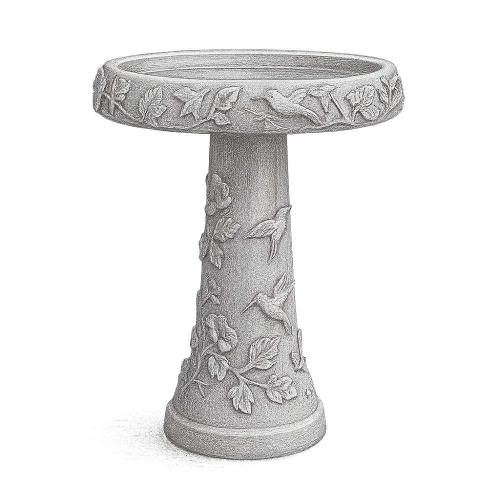 Campania Hummingbird Concrete Pedestal Birdbath