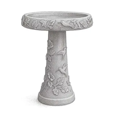 Campania Hummingbird Concrete Pedestal Birdbath