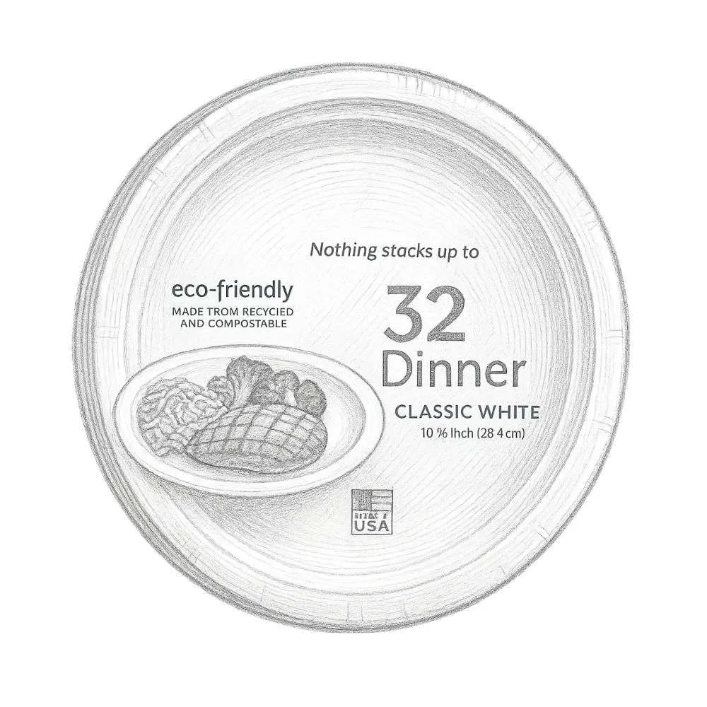 Chinet Classic White Dinner Plates (32 Count)