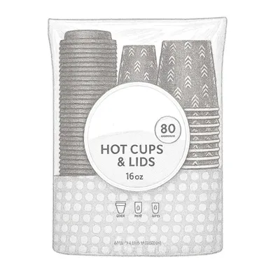 Chinet Comfort 16 oz Cup and Lid (80 Count)