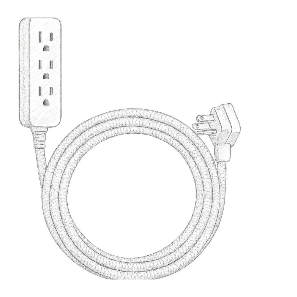Cordinate 3-Outlet Braided Extension Cord (10 ft.)
