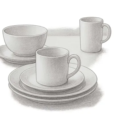 Crate and Barrel Aspen Rimmed Dinnerware (1 Set Of 5 Pieces)