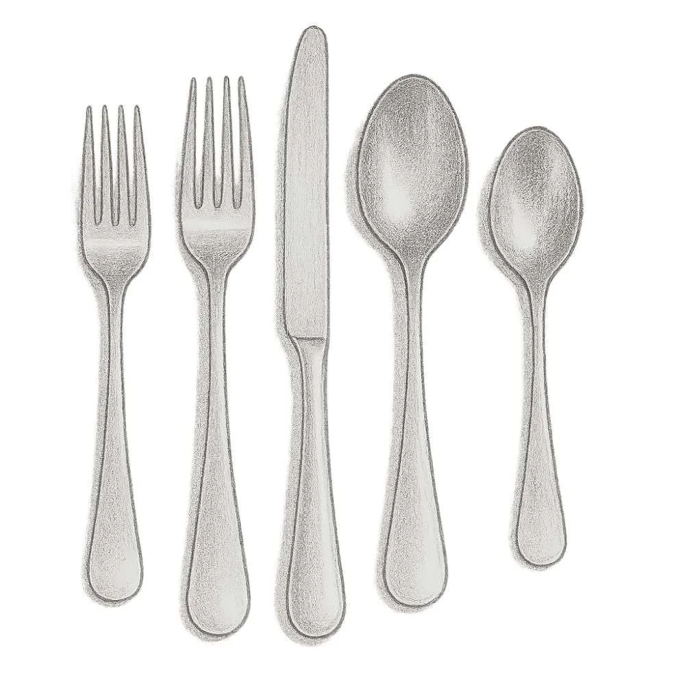 Crate and Barrel Caesna Mirror Flatware (4 Sets Of 5 Pieces)