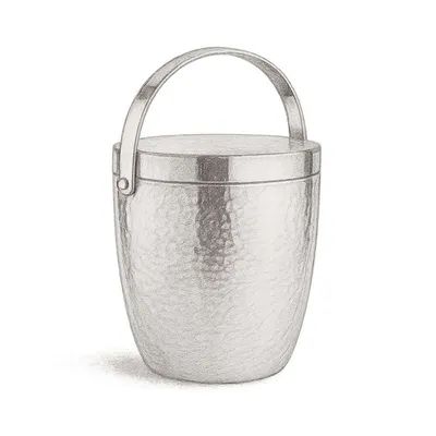 Crate and Barrel Graham Hammered Metal Ice Bucket