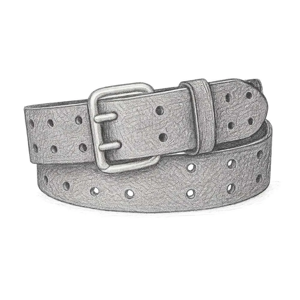 Dickies Perforated Leather Double Prong Buckle Belt