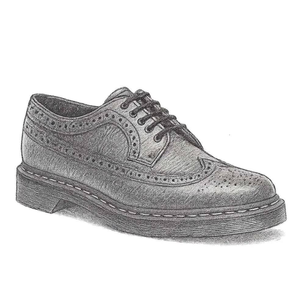 Dr. Martens 3989 Yellow Stitch Smooth Leather Brogue Shoes