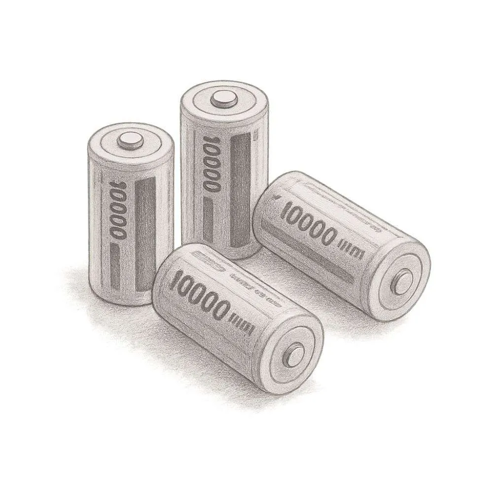 EBL D Size Rechargeable Batteries 1.2V 10000mAh (Pack of 4)