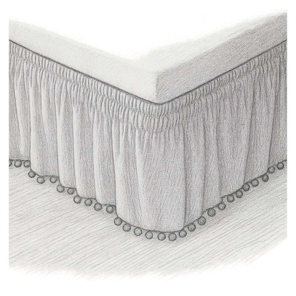 Elegant Comfort White Ruffled Wrinkle Resistant Wrap Around Bed Skirt