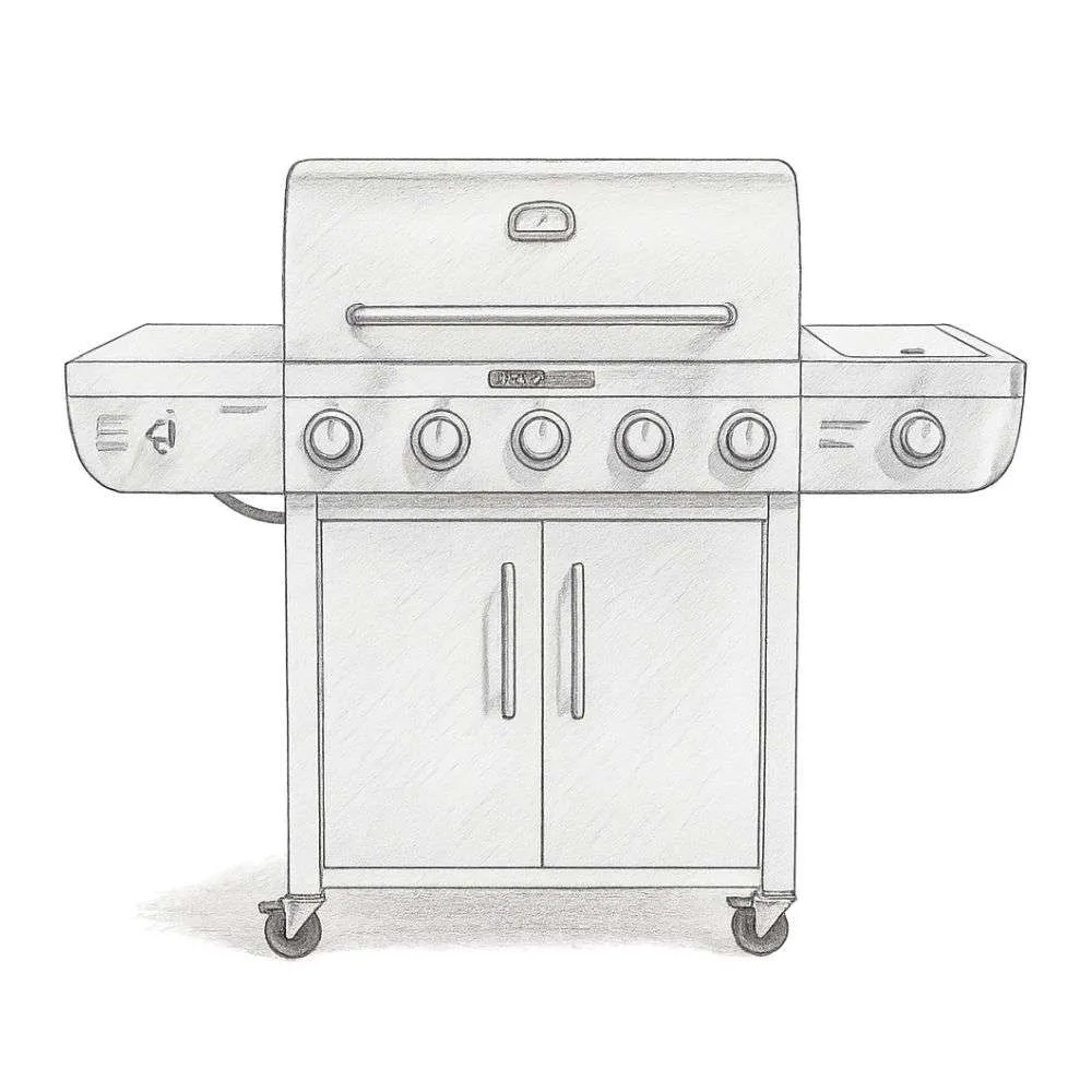 Even Embers Gas Stainless Steel 5-Burner Grill