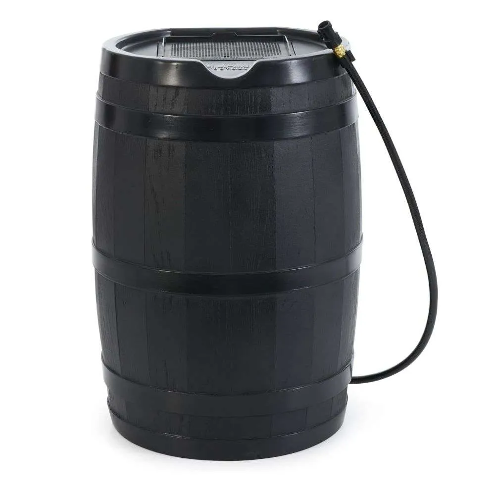 FCMP Outdoor Water Rain Catcher Barrel with Flat Back (45 Gallon)
