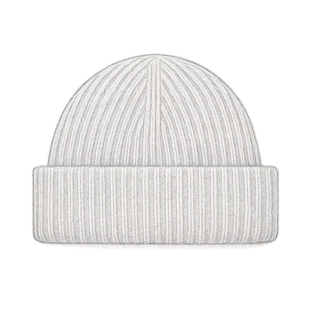 GANNI Dark Grey Fitted Wool Rib Knit Beanie