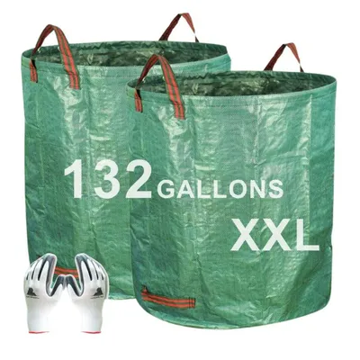Gardzen 2 Pack Gardening Bag of Leaves (132 Gallons Each)