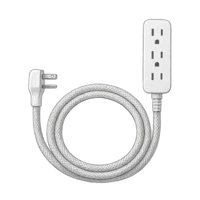 GE 3-Outlet Power Strip Braided Extension Cord (8 ft.)