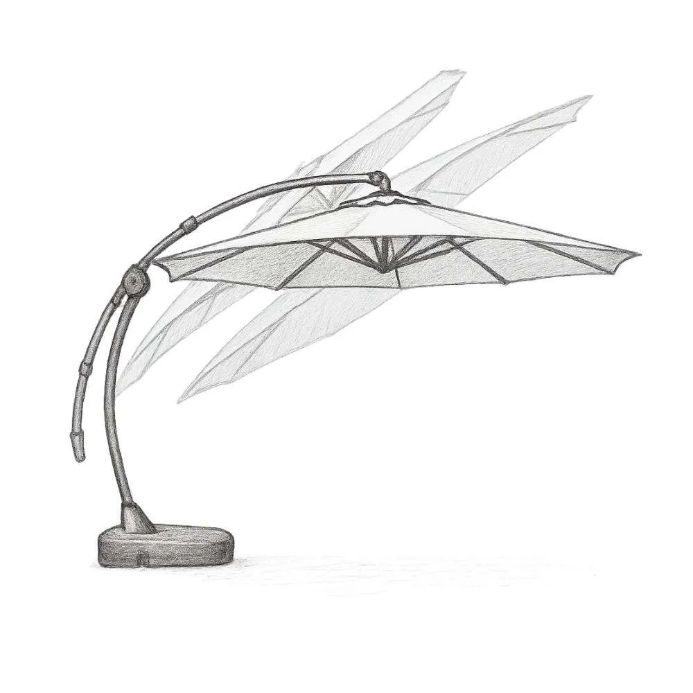 Grand Patio 12 ft Deluxe Napoli Sunbrella Cantilever Umbrella