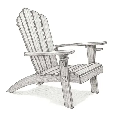 Grandin Road All-natural Teak Oversized Adirondack Chair