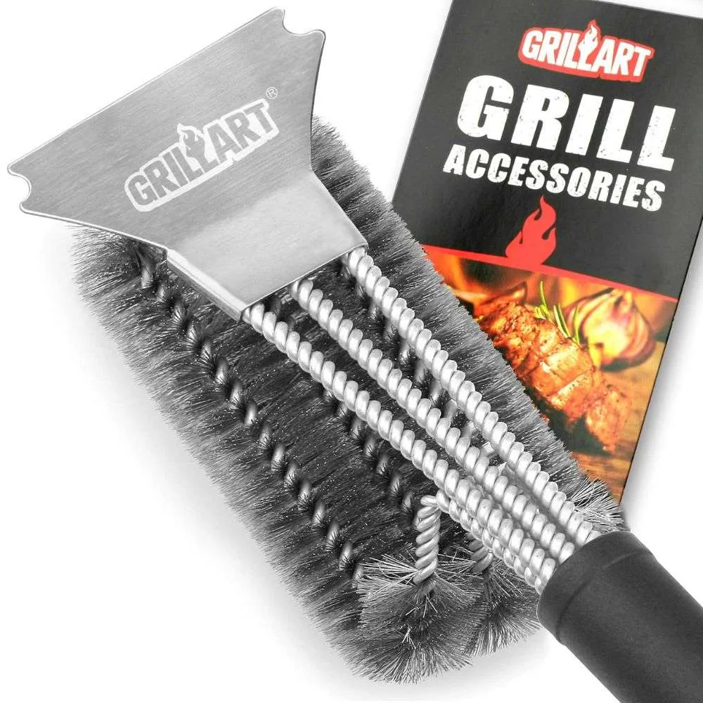 GRILLART 18" Stainless Steel Grill Brush and Scraper