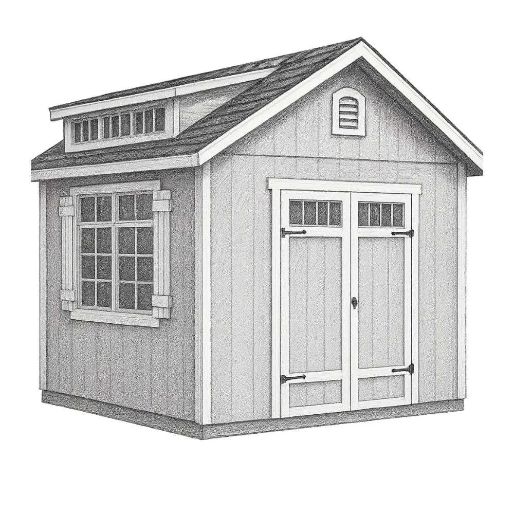 Handy Home Products Windemere Wooden Storage Shed with Floor (10' x 12')