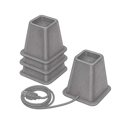 Honey-Can-Do Bed Risers with Power Outlets & USB Ports Black (1 Set of 4 Pieces)