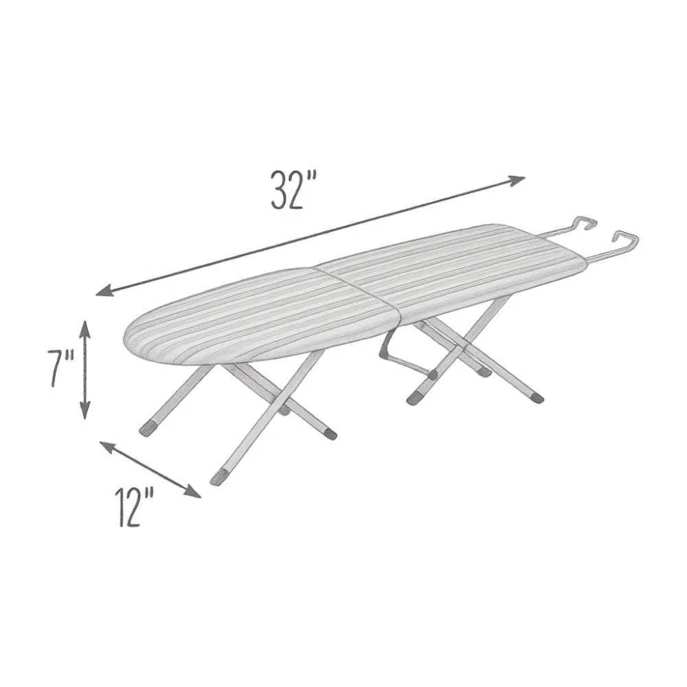 Honey-Can-Do Gray Stripe Folding Tabletop Ironing Board