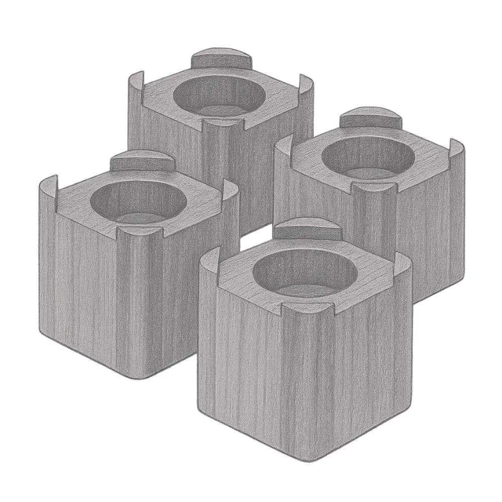 Honey-Can-Do Wood Bed Lifts-Light Finish (1 Set of 4 Pieces)