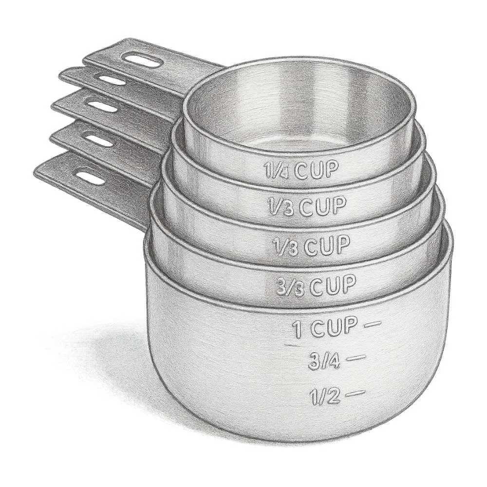 Hudson Essentials Stainless Steel Measuring Cups Set 6 pcs