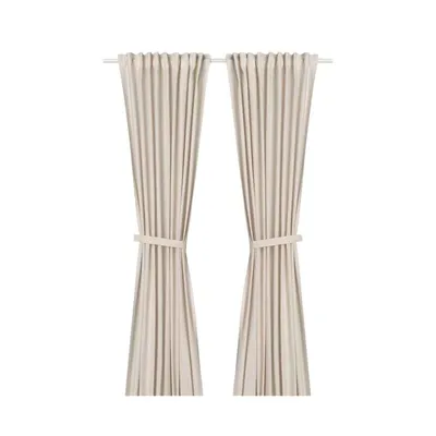 IKEA LENDA Curtains with Tie-Backs (98" x 55", Set of 2)