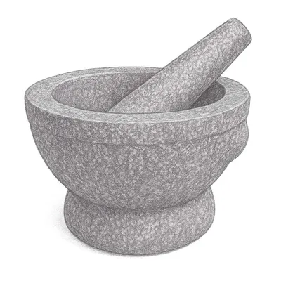 Import Food Mortar and Pestle Solid Thai Granite