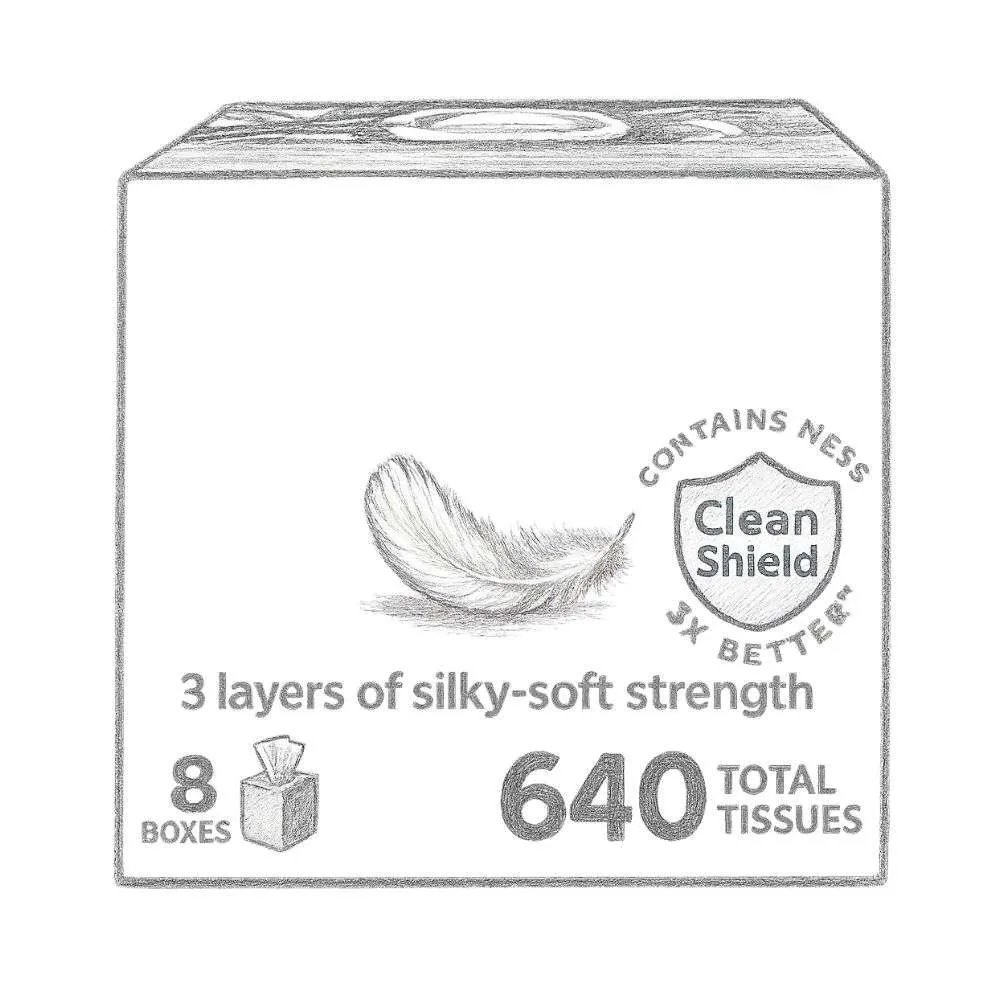 Kleenex Ultra Soft Facial Tissues - 3 Ply (Pack of 8)