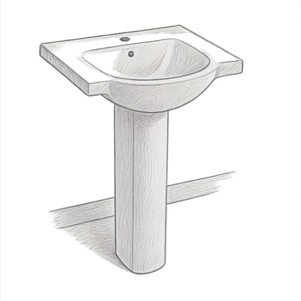 Kohler Veer Rectangular Pedestal Bathroom Sink