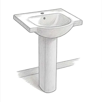 Kohler Veer Rectangular Pedestal Bathroom Sink