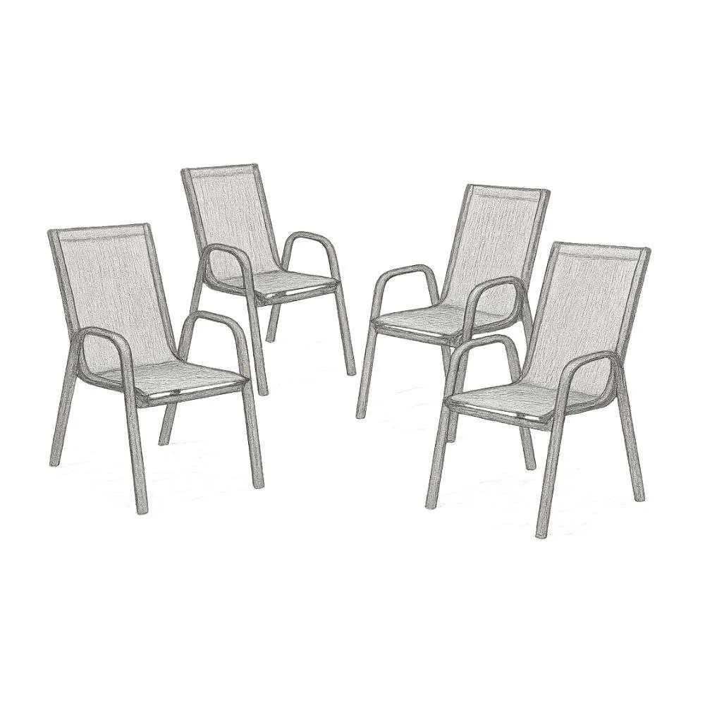 Lark Manor Black Artu Outdoor Stack Chair Set of 4