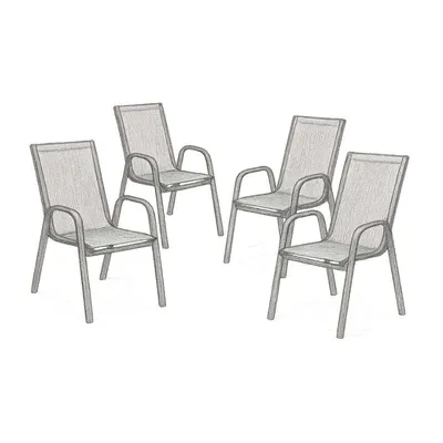 Lark Manor Black Artu Outdoor Stack Chair Set of 4
