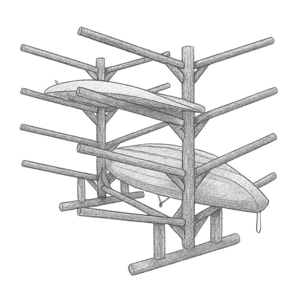 Log Kayak Rack 8 Place Kayak Rack