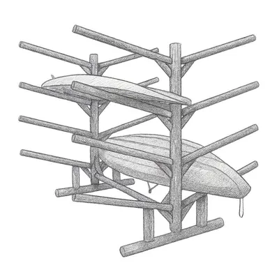 Log Kayak Rack 8 Place Kayak Rack