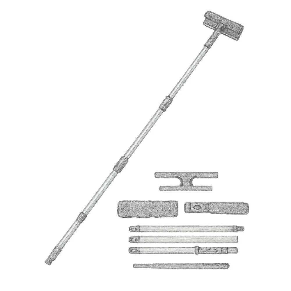 Lomida Professional Window Squeegee Cleaner 2-in-1 Shower Squeegee with 62" Extension Pole (10")